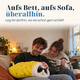Symbolbild: Aufs Bett, aufs Sofa, überallhin. Leg ihn dorthin, wo sie schon gern schläft.