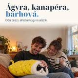 Illusztráció: Ágyra, kanapéra, bárhová. Oda teszi, ahol amúgy is alszik.